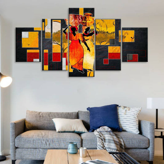 Five-Collage Painting: A Fusion of Creativity and Collage in Artistic Beauty