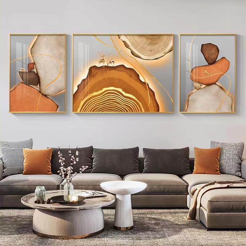 3 in1 Abstract graphics Nordic Crystal Porcelain wall painting