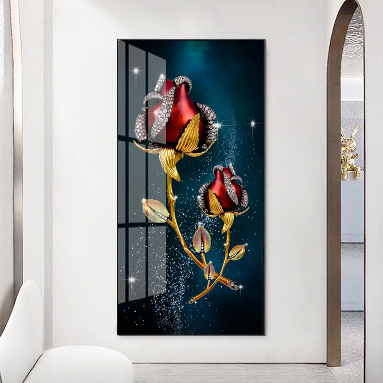 Crystal porcelain painting decoration wall Painting Decorative red rose