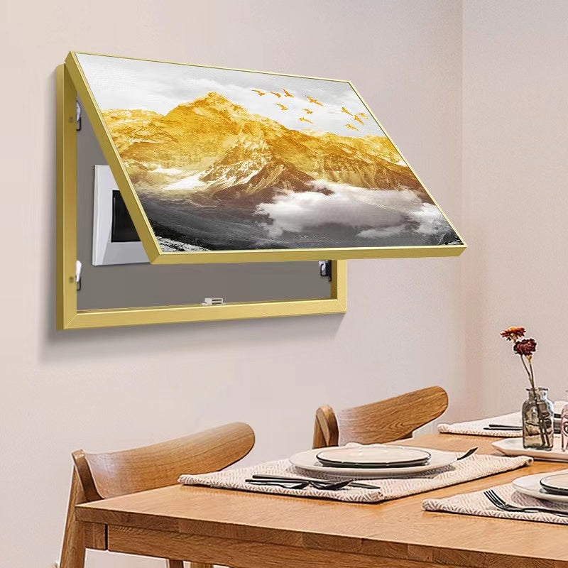 Electric Meter Box Cover | Electric meter box decorative painting Golden mountain
