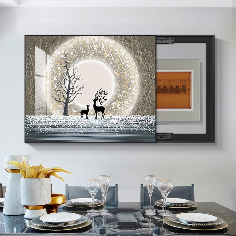 Electric Meter Box Cover | Electric meter box decorative painting shiny Milu deer