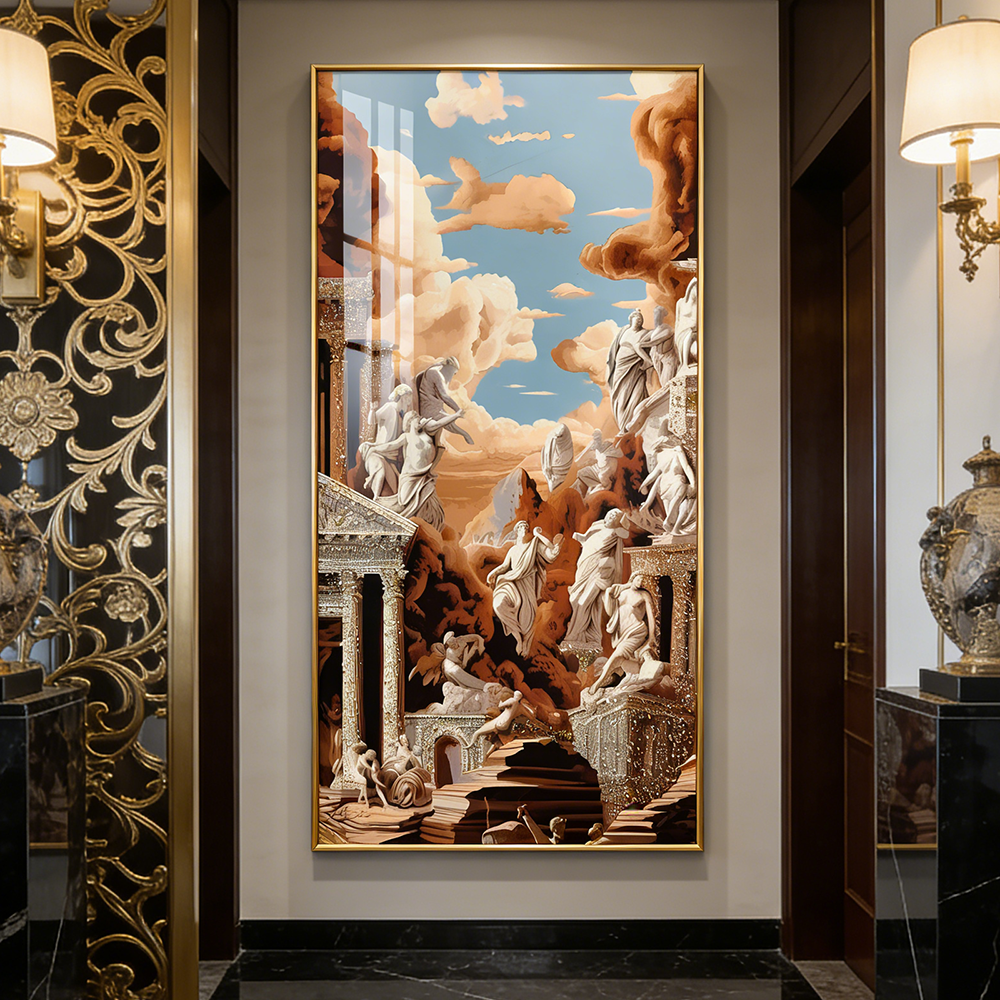 Homedecor Abstract scenery Crystal Porcelain Painting wallart LED