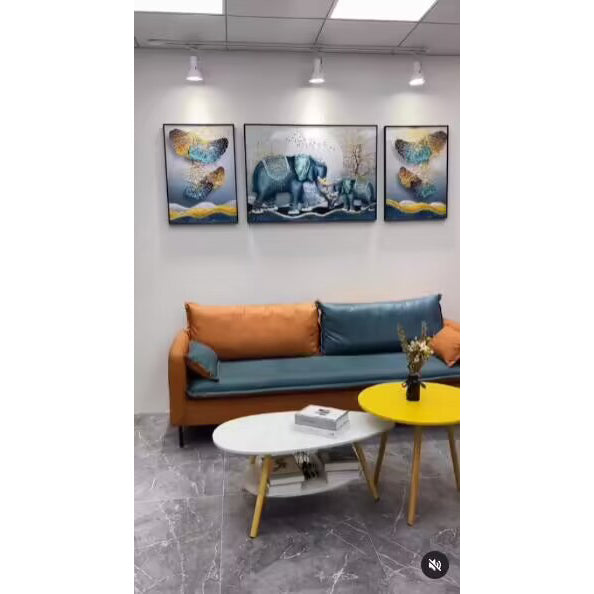 3 in 1 Fashion Abstract Landscape elephant crystal porcelain wall painting