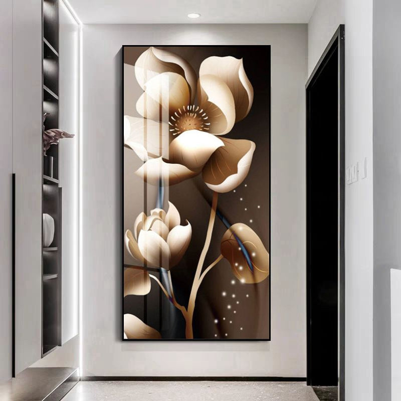 Exquisite Modern Abstract Geometric Images Crystal Porcelain Painting LED