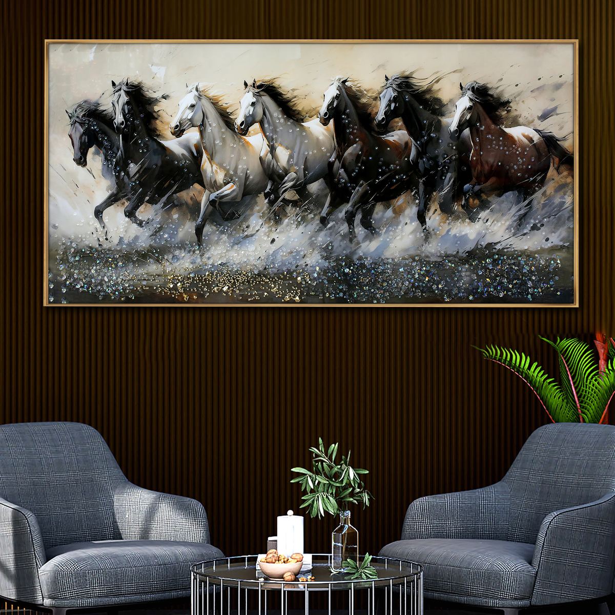 Golden Deer&Tree Abstract Wall Art for Home Decor detail view 11