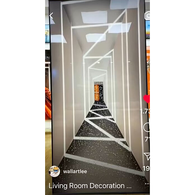 3D Space Gate Crystal Porcelain Decorative LED Light strip wall Painting
