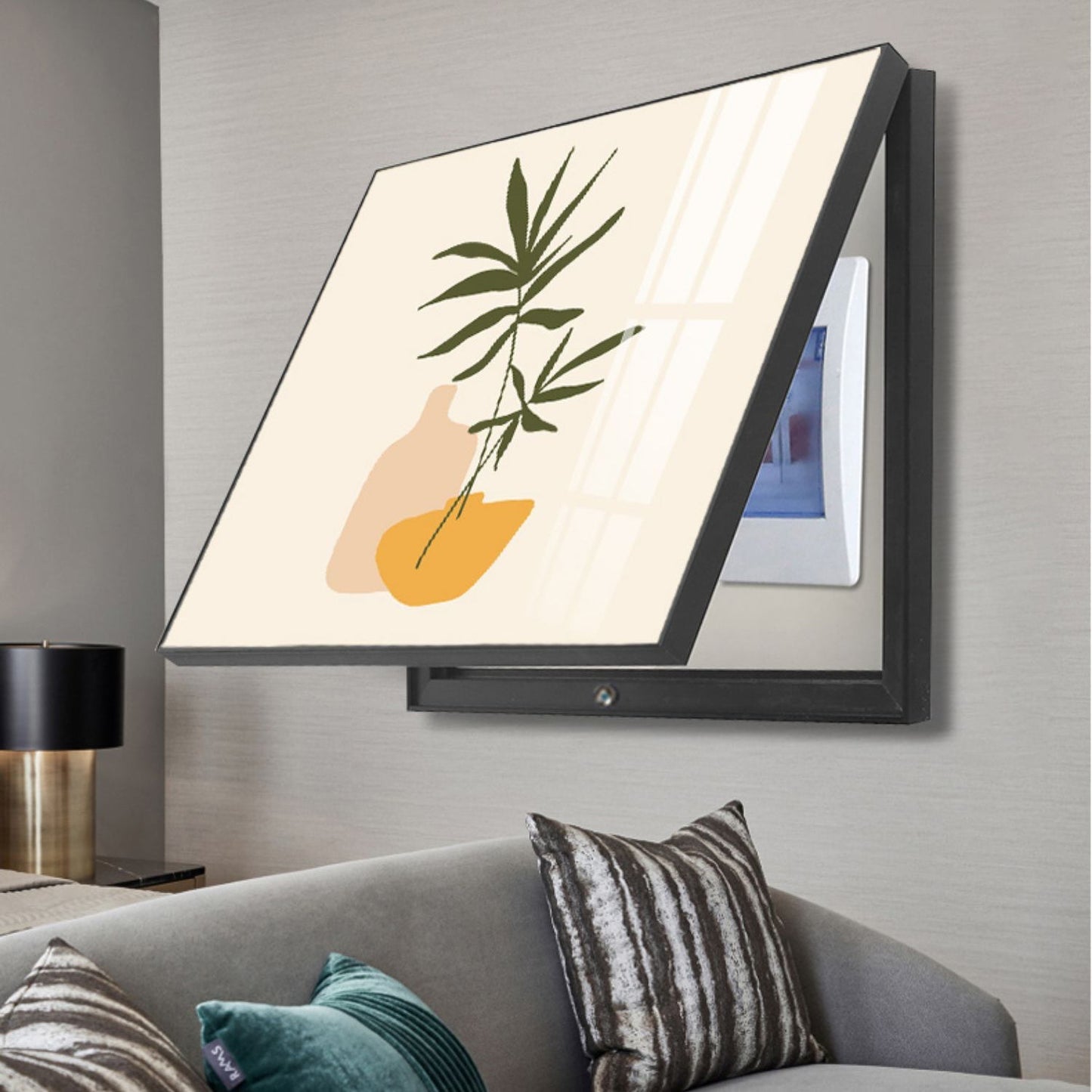 Electric Meter Box Cover | Electric meter box decorative painting Golden mountain