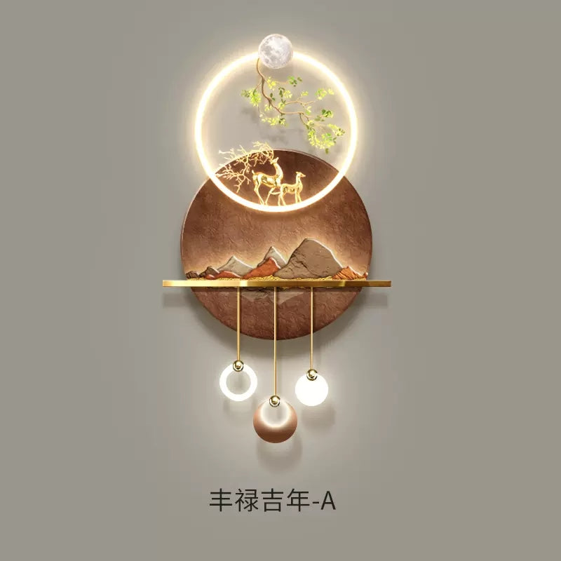 Exquisite plant deers decoration wall hanging lamp LED