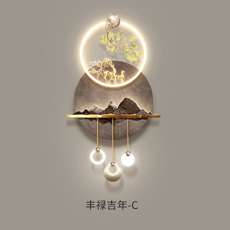 Exquisite plant deers decoration wall hanging lamp LED