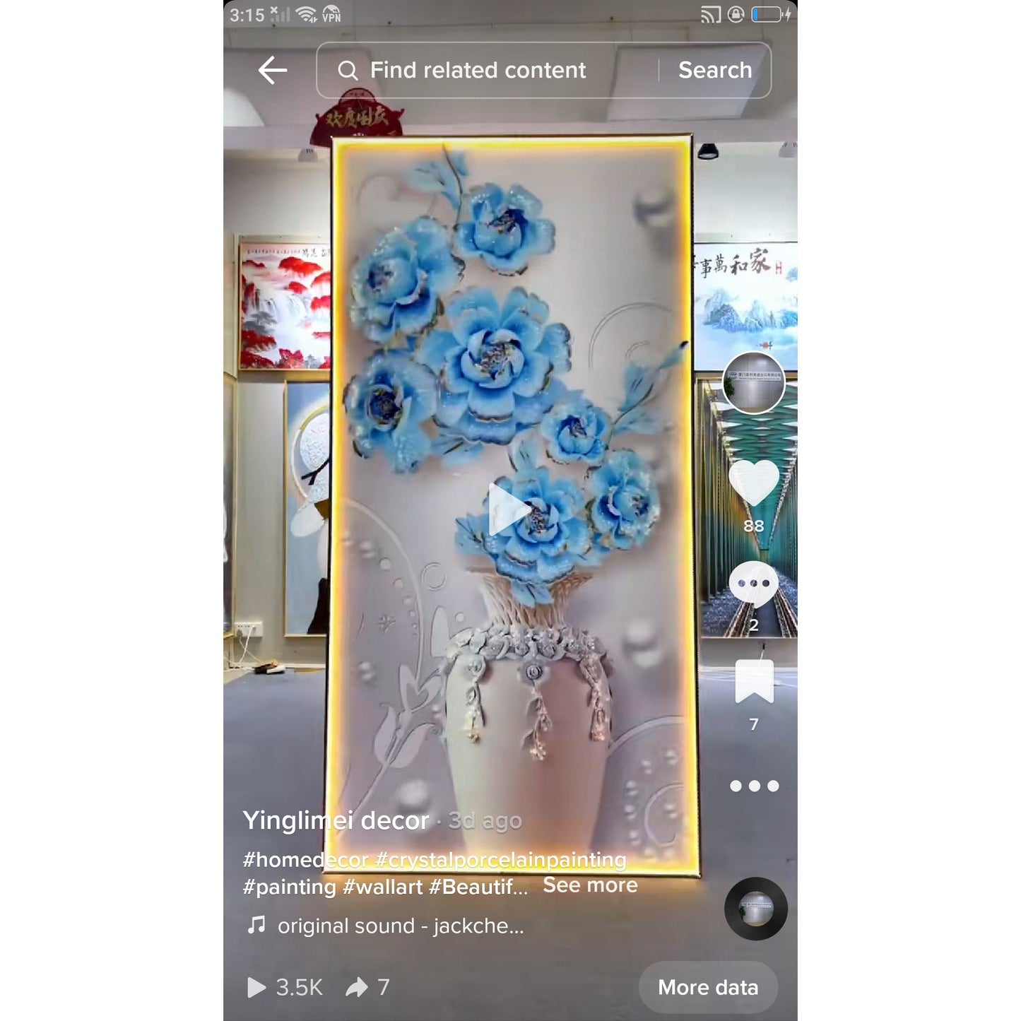 Roses Crystal Porcelain flower Wall decorative Painting
