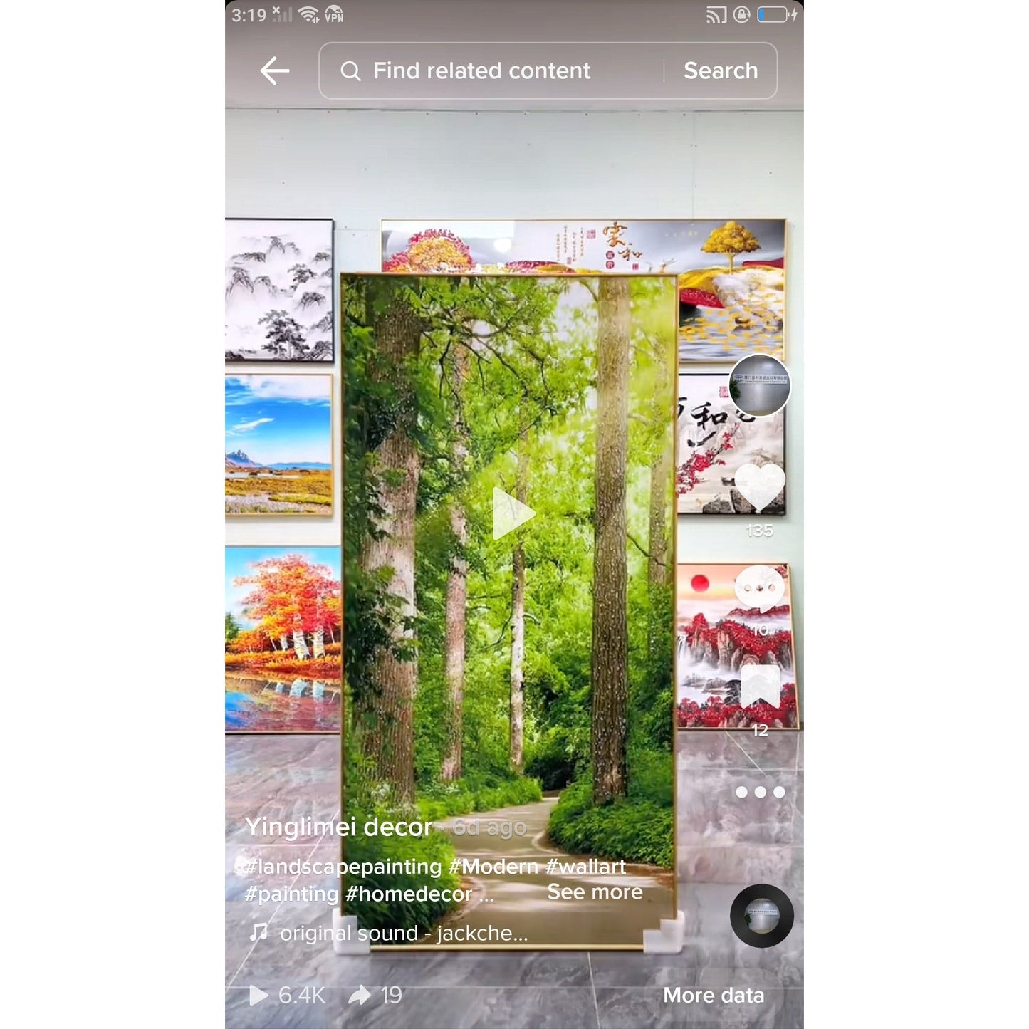 Green plant landscape crystal porcelain painting Road