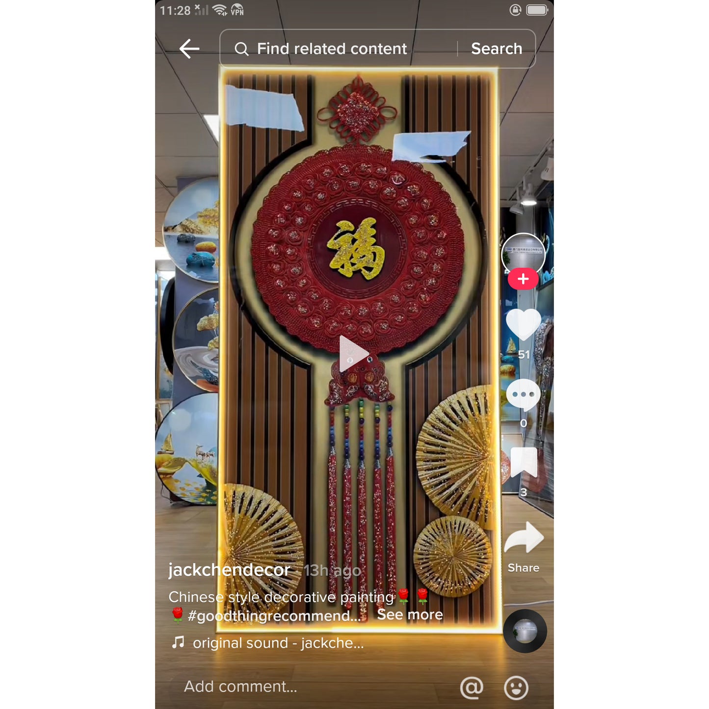 Abstract red blessing Crystal Porcelain decorative painting