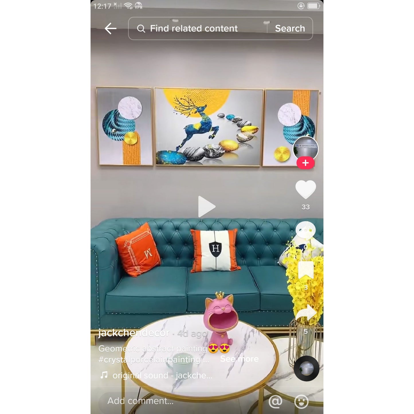 3 in 1 Modern 3d Water glass crystal porcelain painting