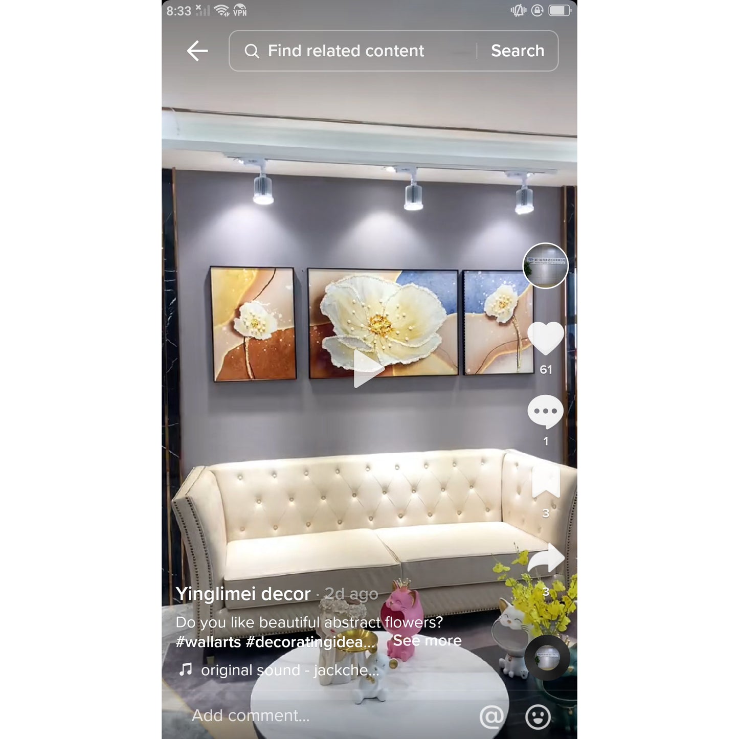 3 in 1 Modern Realistic still life crystal porcelain wall painting