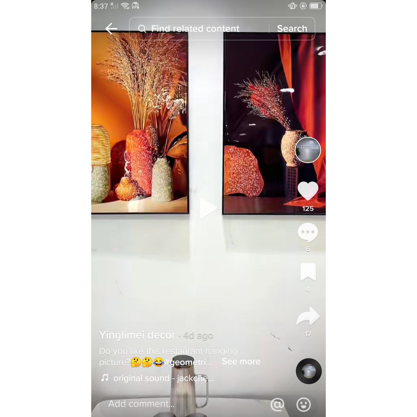 3 in 1 Fashion Nordic crystal porcelain wall painting