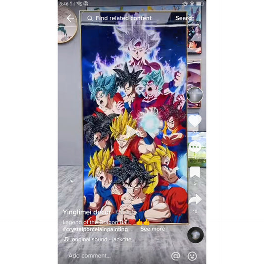 Anime Hero Characters Decorative Crystal Porcelain Painting