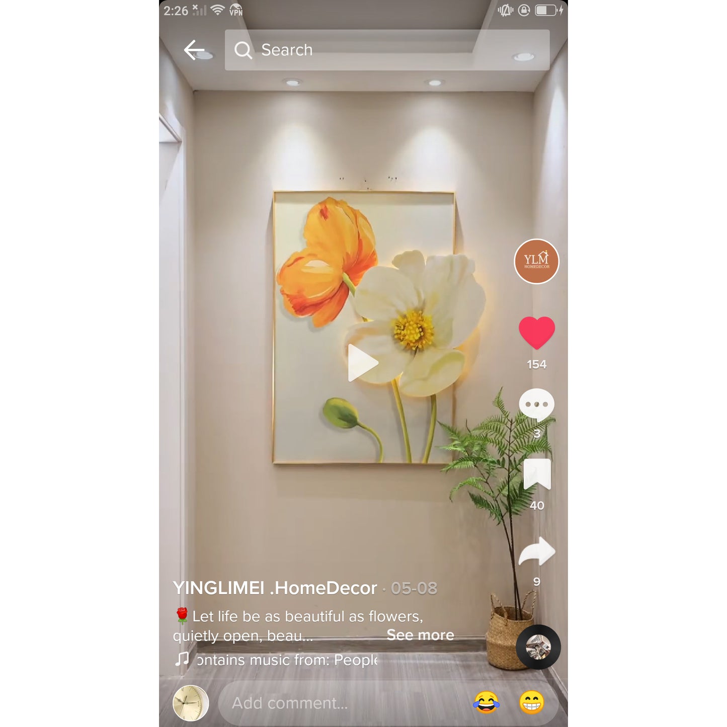 Exquisite Abstract Flowers decoration wall hanging lamp LED