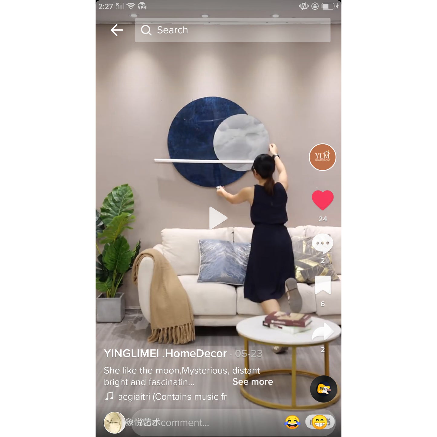 Exquisite circular art decoration wall hanging lamp LED