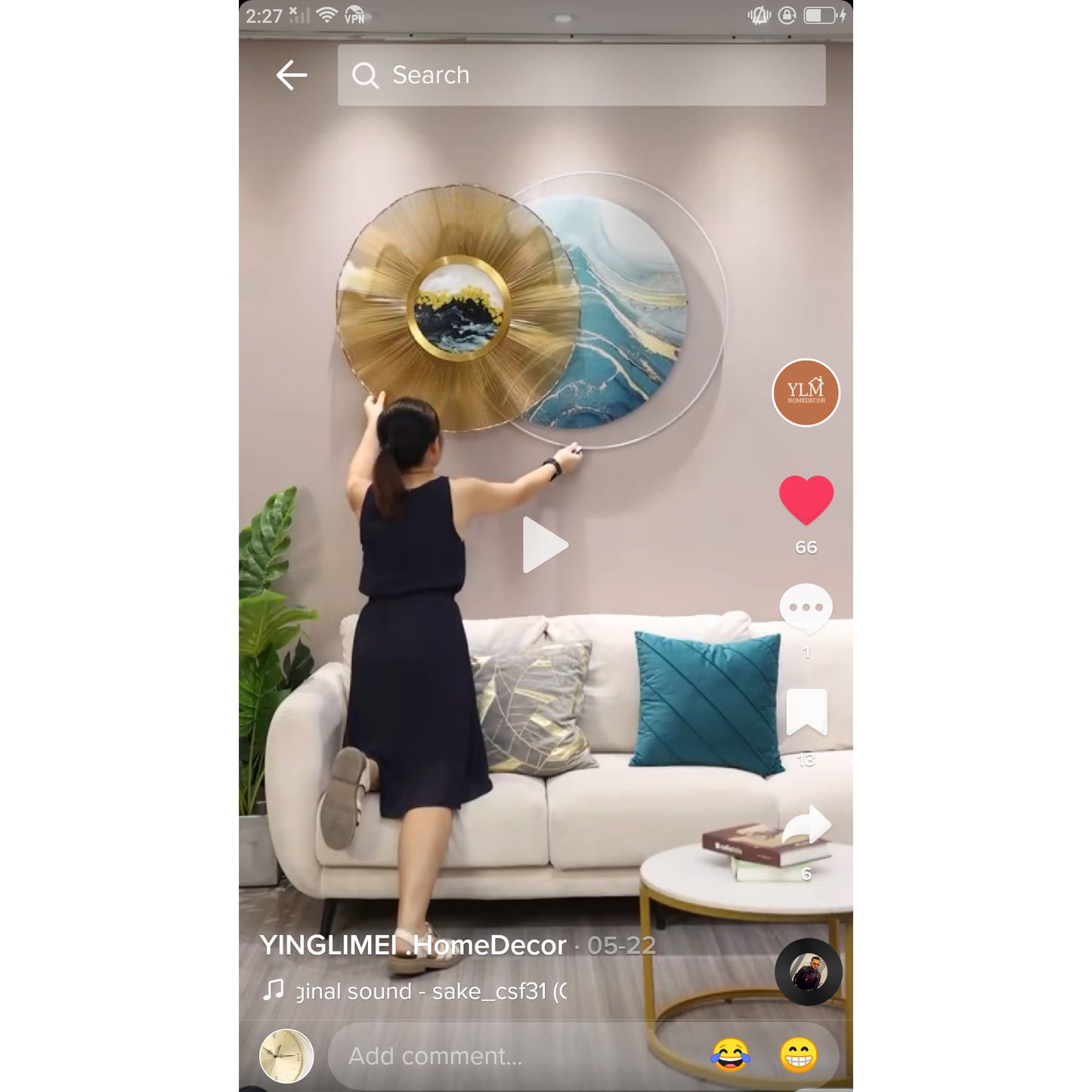 Exquisite Art Circular decoration wall hanging lamp LED