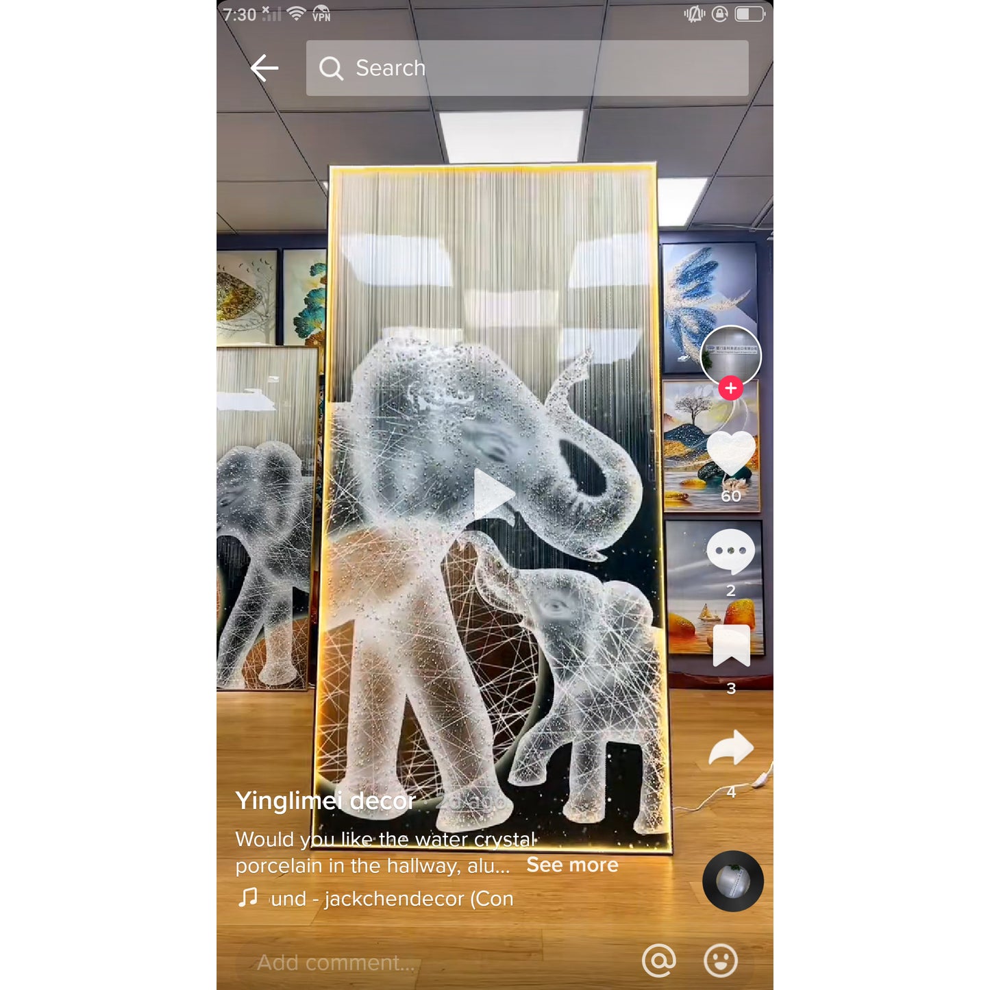Animal elephant decorative paintingart mordant