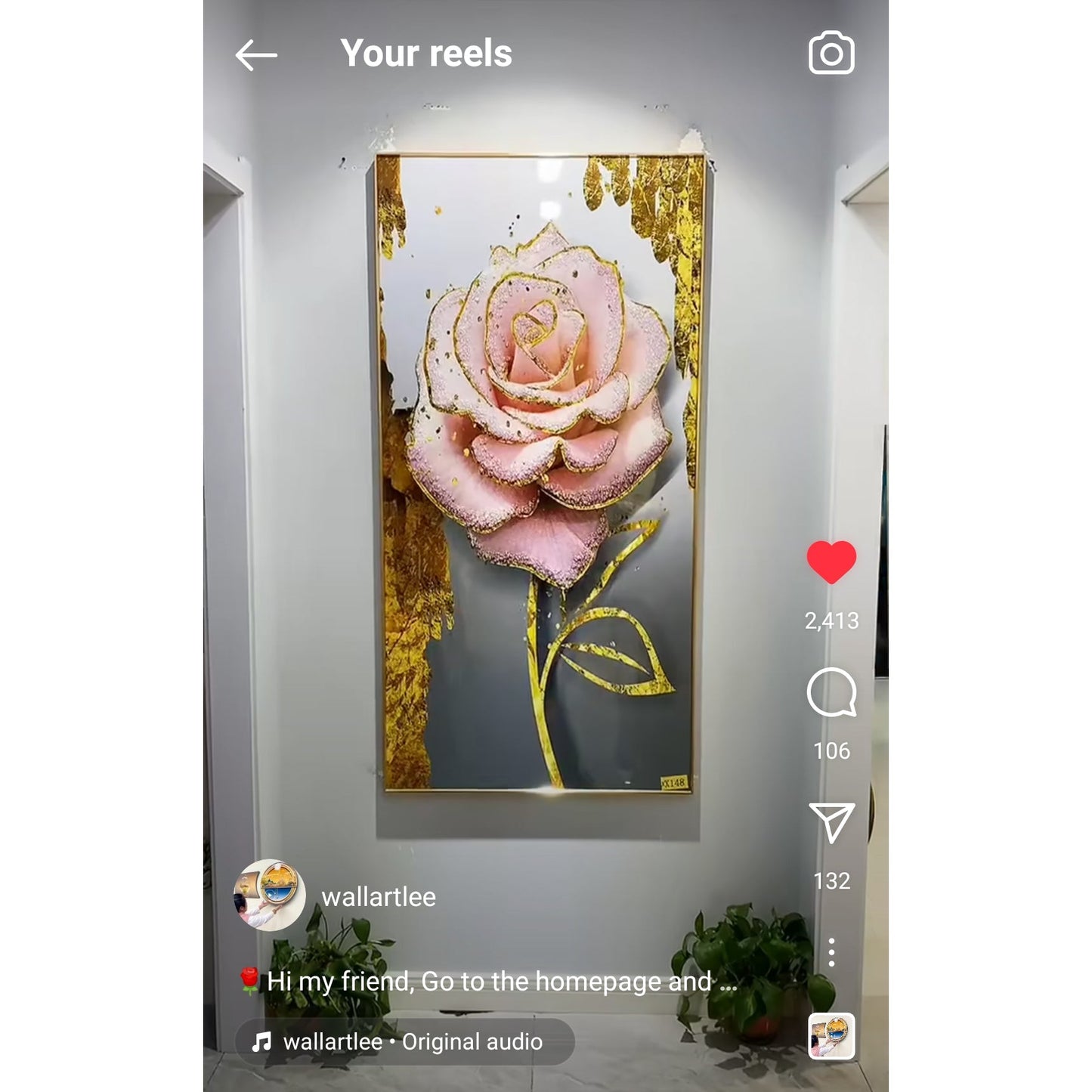 Aestheticism Rose Flowers Crystal Porcelain Painting Living room art