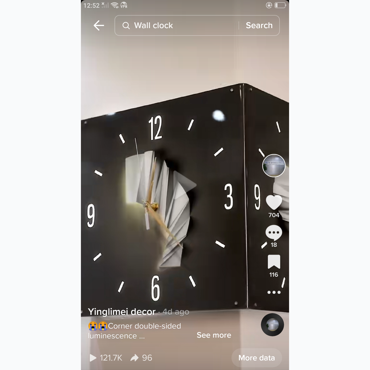 New fashion Corner clock Series2c decoration wall lamp LED