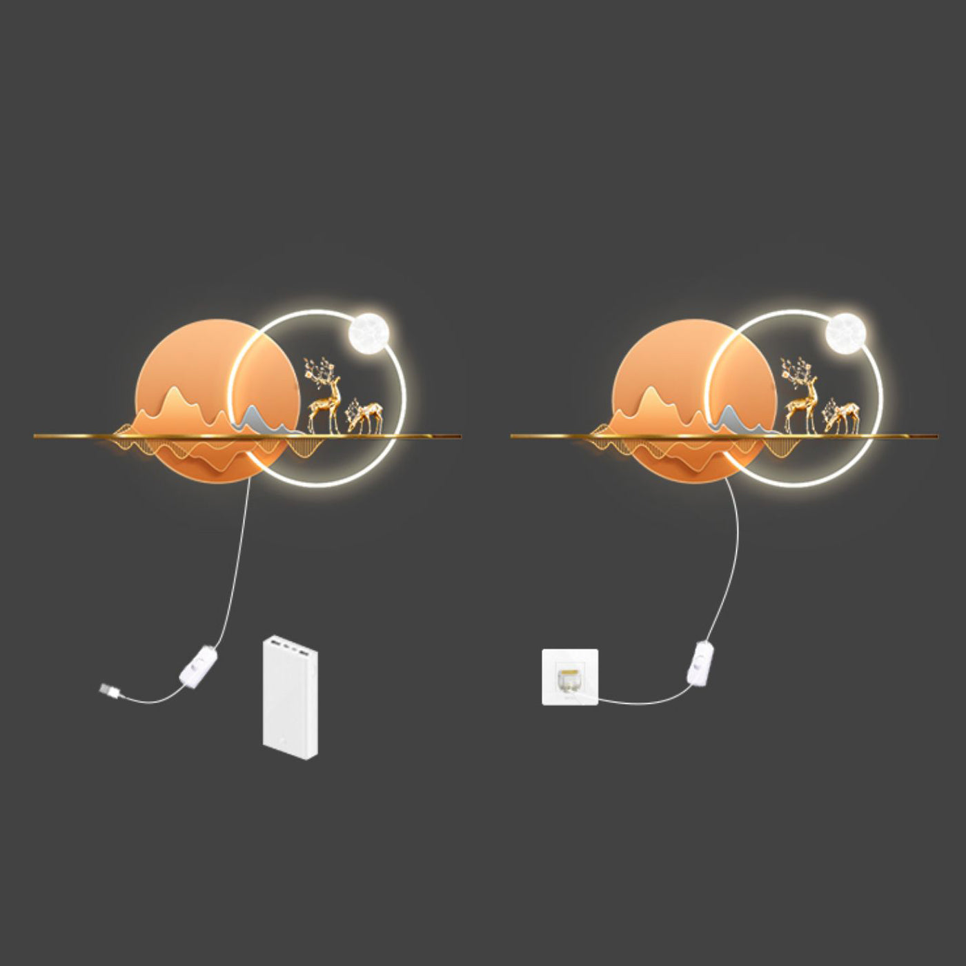 Exquisite circular art decoration Round wall-mounted hanging lamp LED