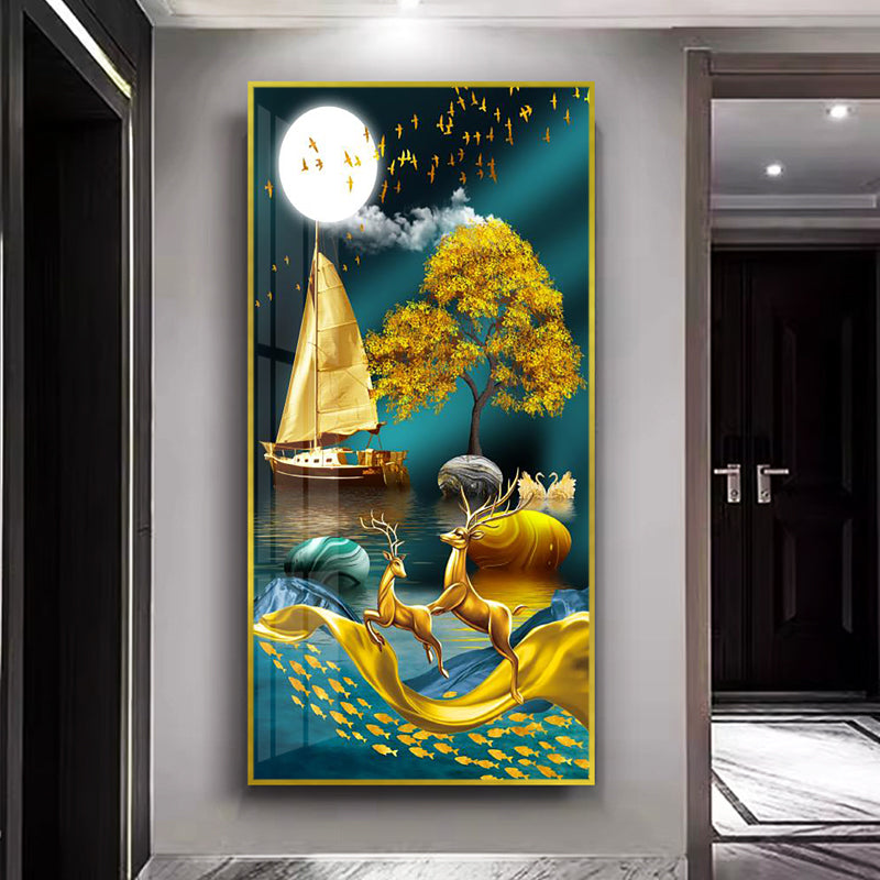 Crystal porcelain painting decoration wall Painting Decorative deers