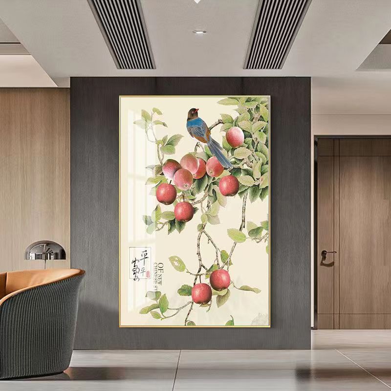 Auspicious Apple Crystal Porcelain Wall Painting