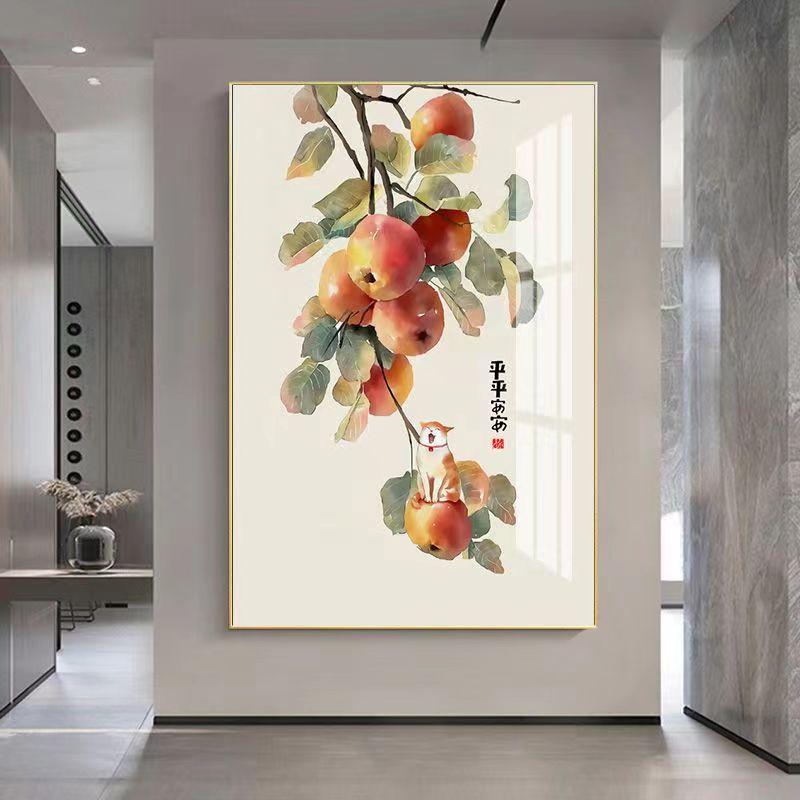 Auspicious Apple Crystal Porcelain Wall Painting