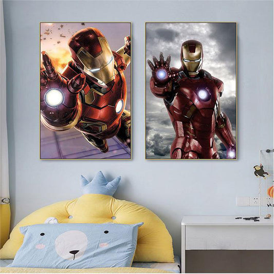 Iron Man movie poster crystal porcelain painting