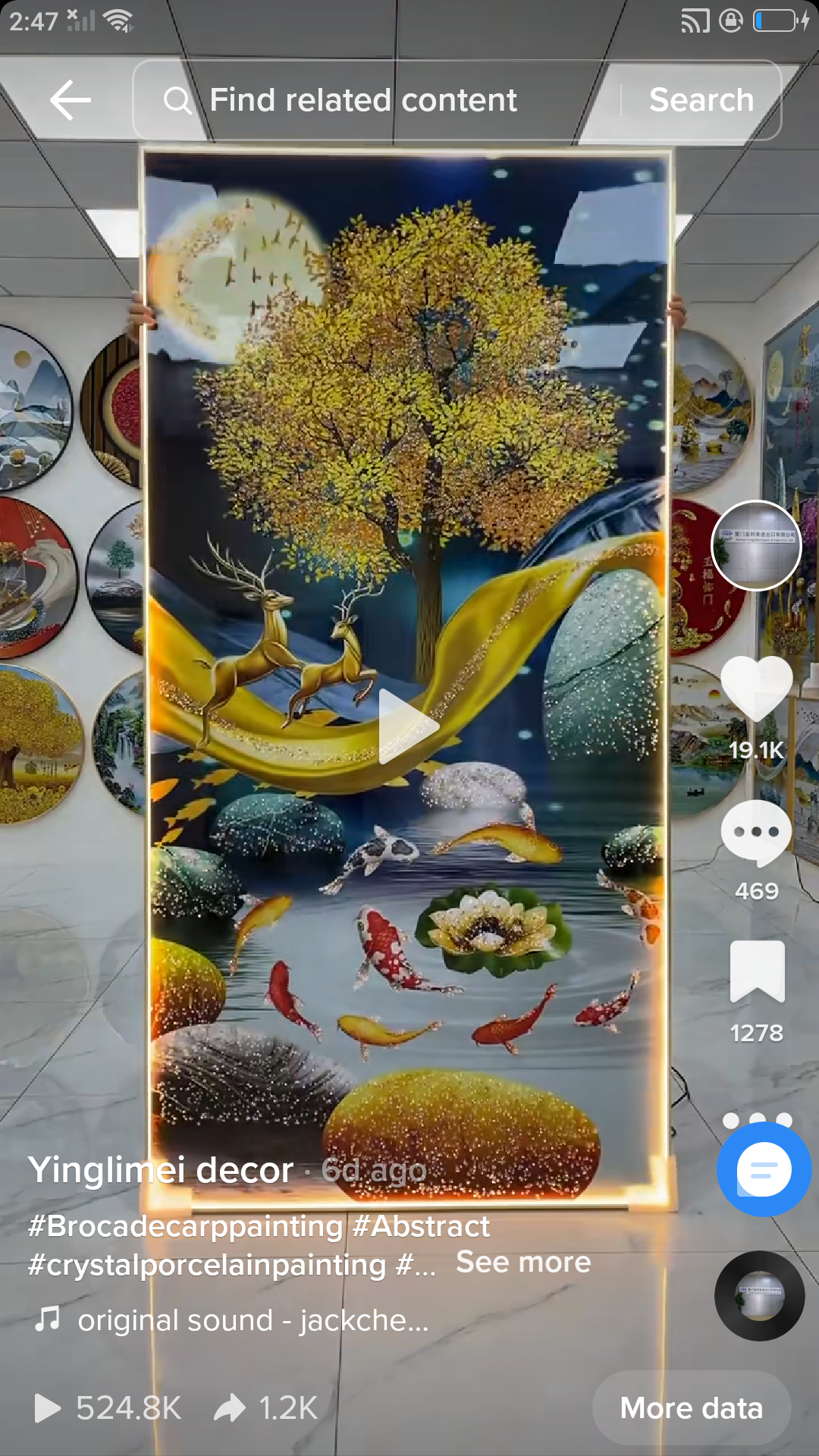 Lucky Nine Fish Picture Crystal Porcelain beautiful Painting Decorative Paintingart.