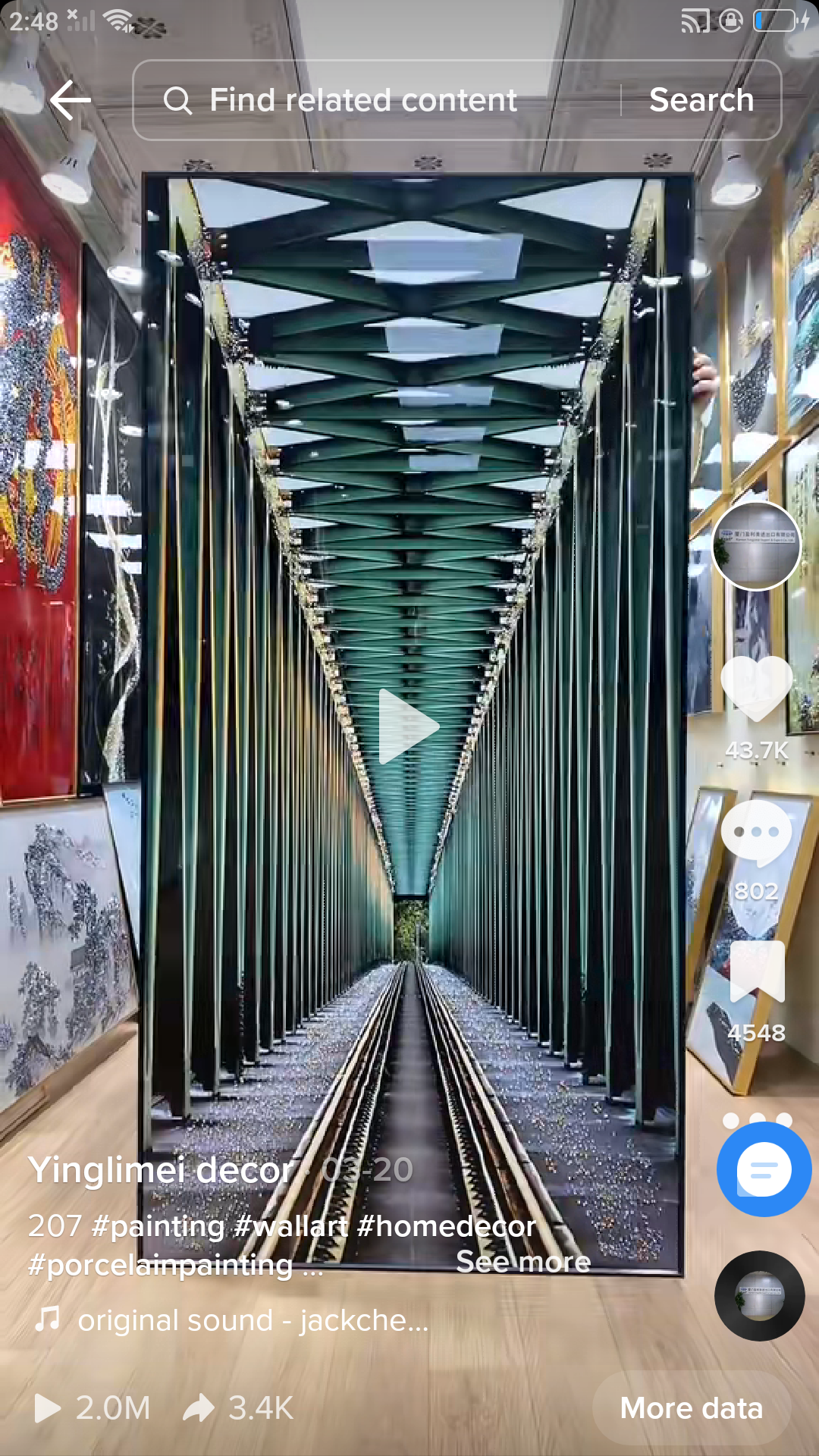 Modern abstract architectural space decoration beautiful painting.