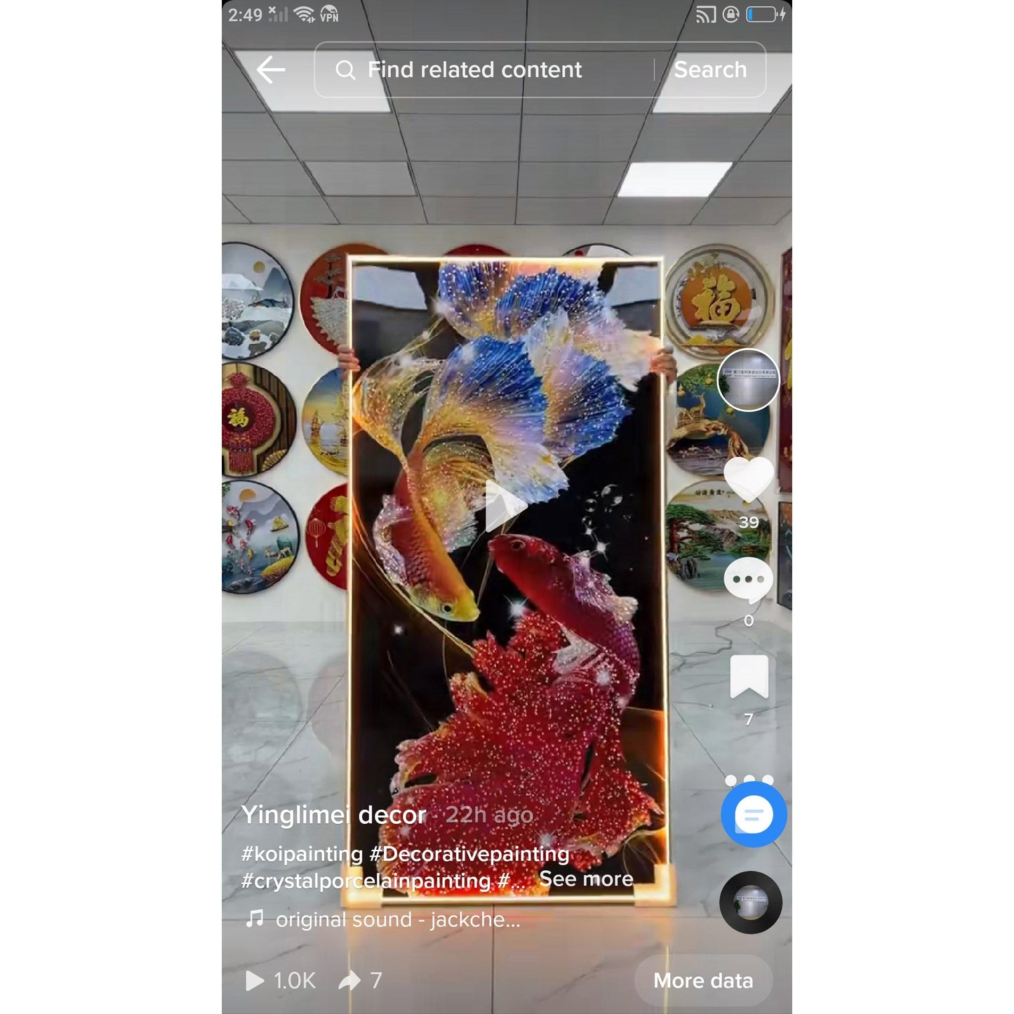 Wealth fishs Abstract decorative wall painting