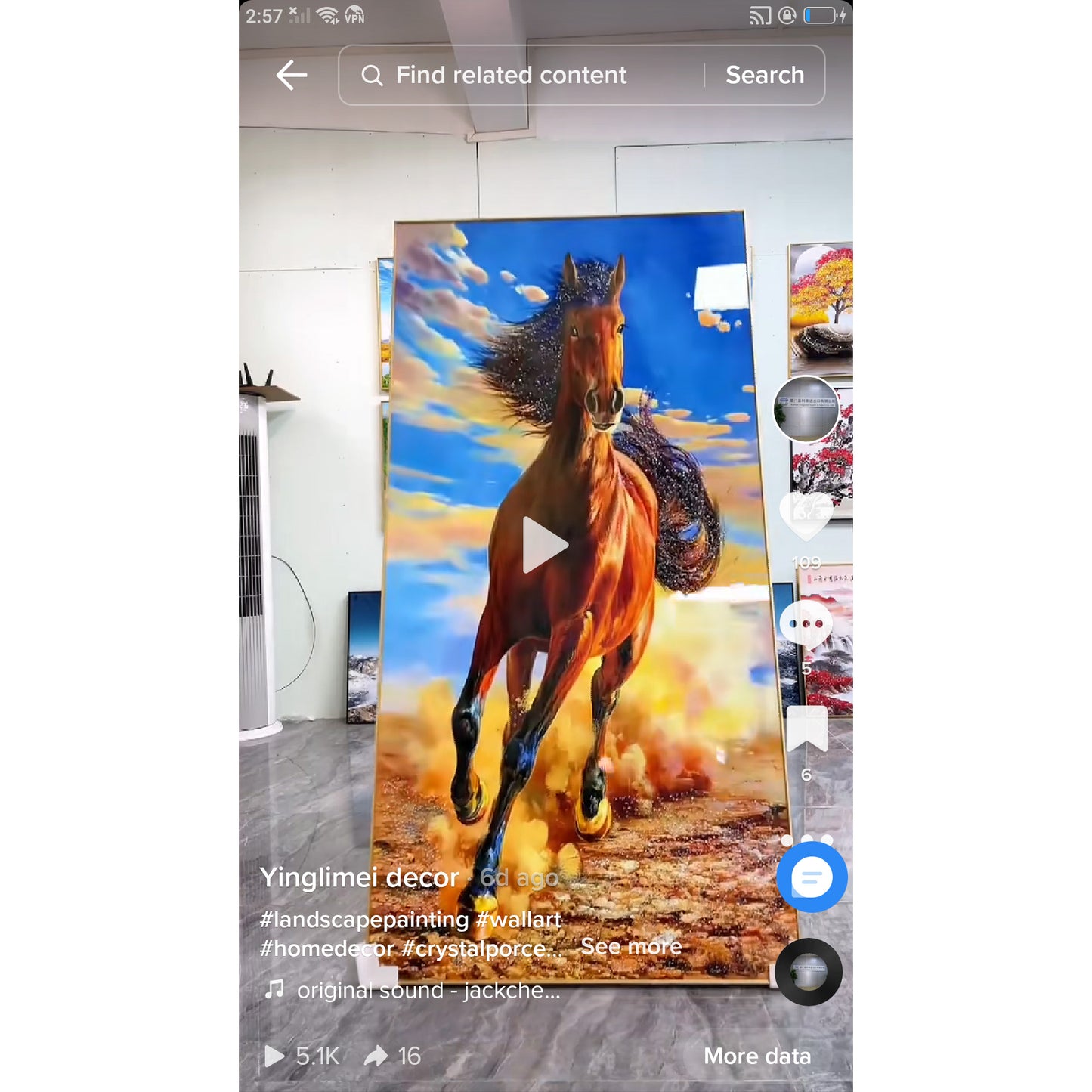 Horse to Success Decorative Crystal Porcelain Painting