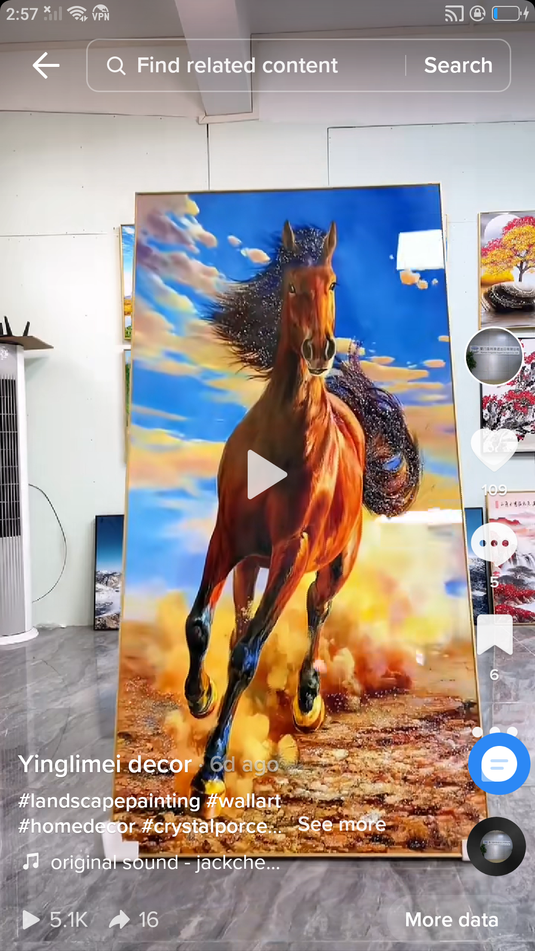 Horse to Success Decorative Crystal Porcelain Painting
