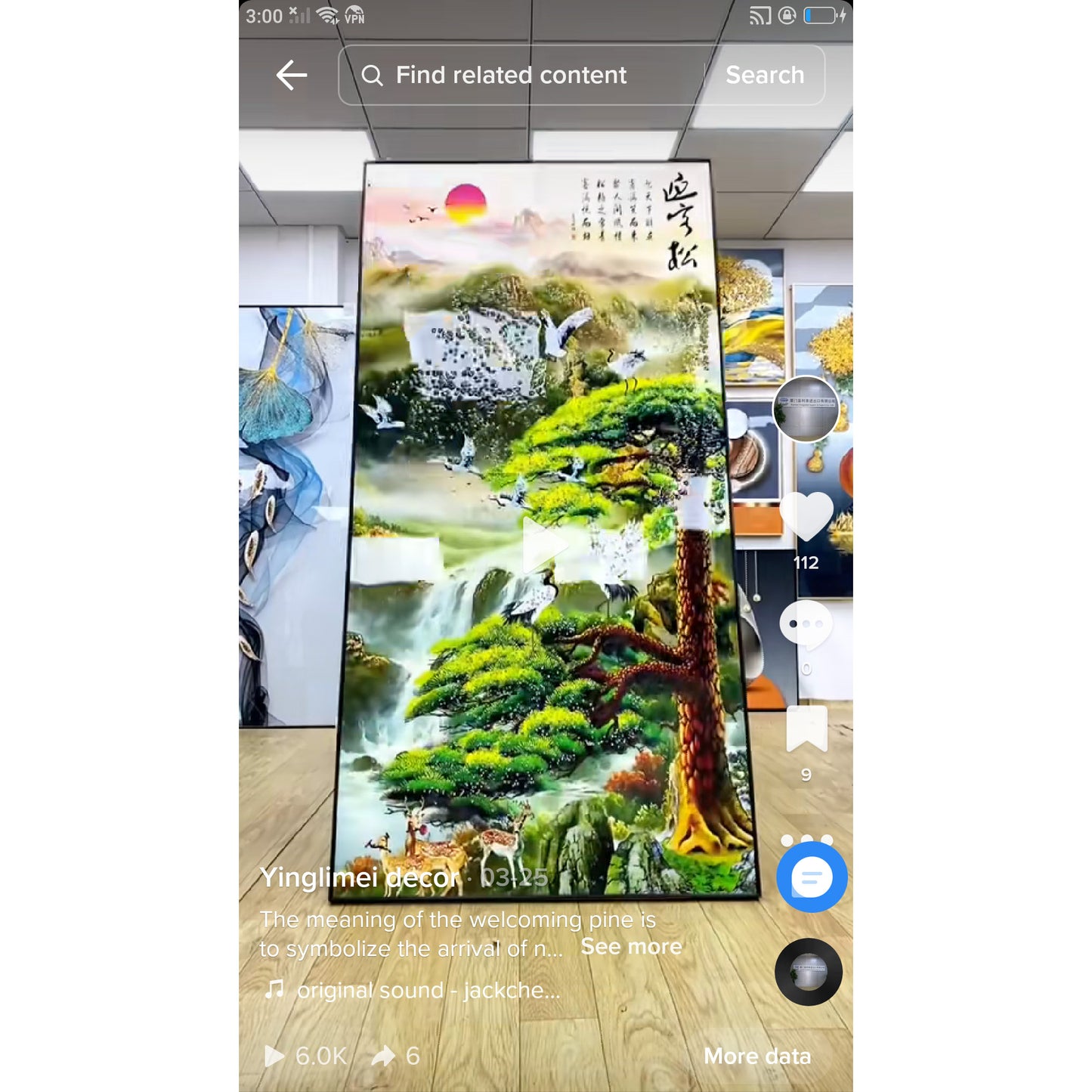 Greeting Pine Decorative Crystal Porcelain Painting