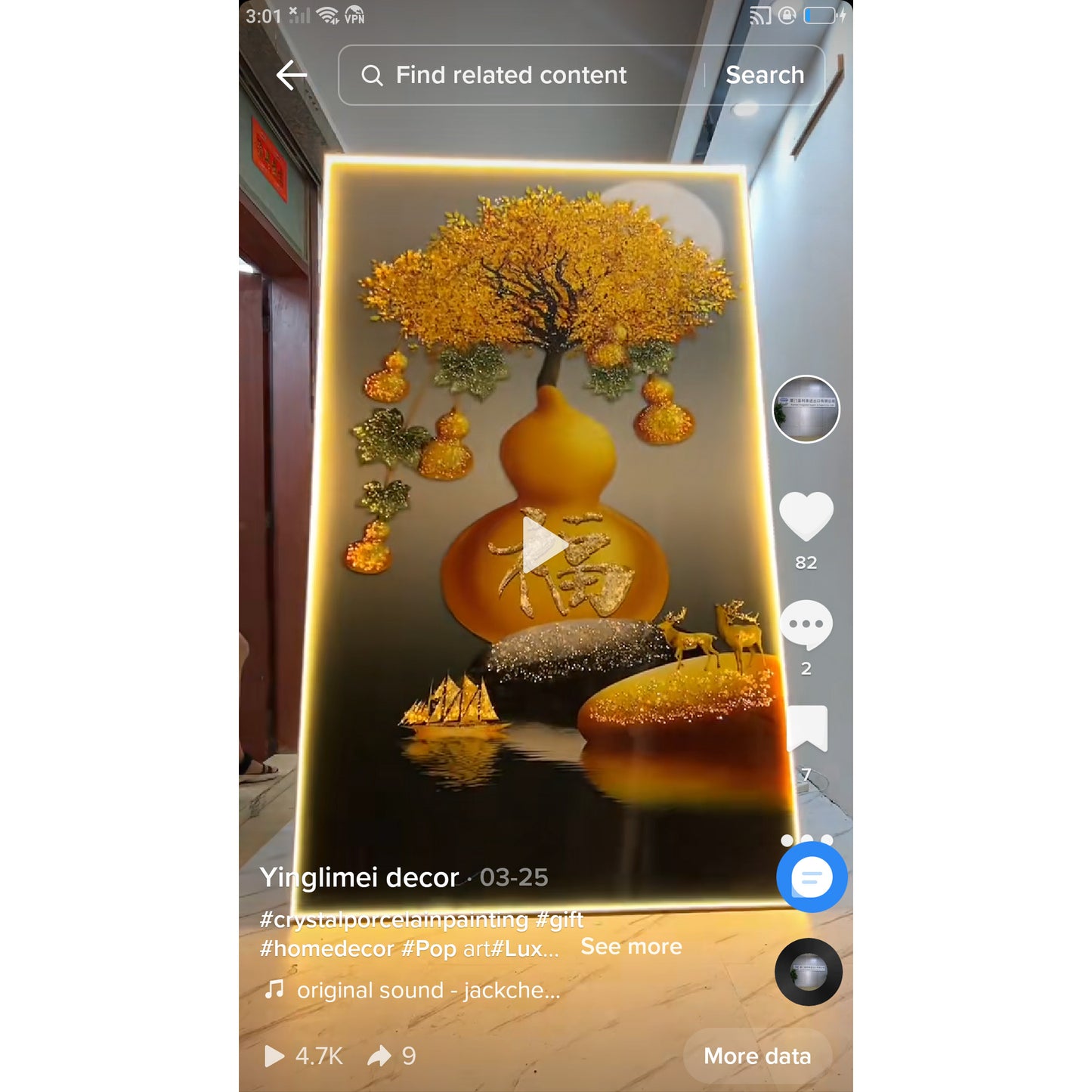 Decorative painting of money tree full of gold wallpainting.