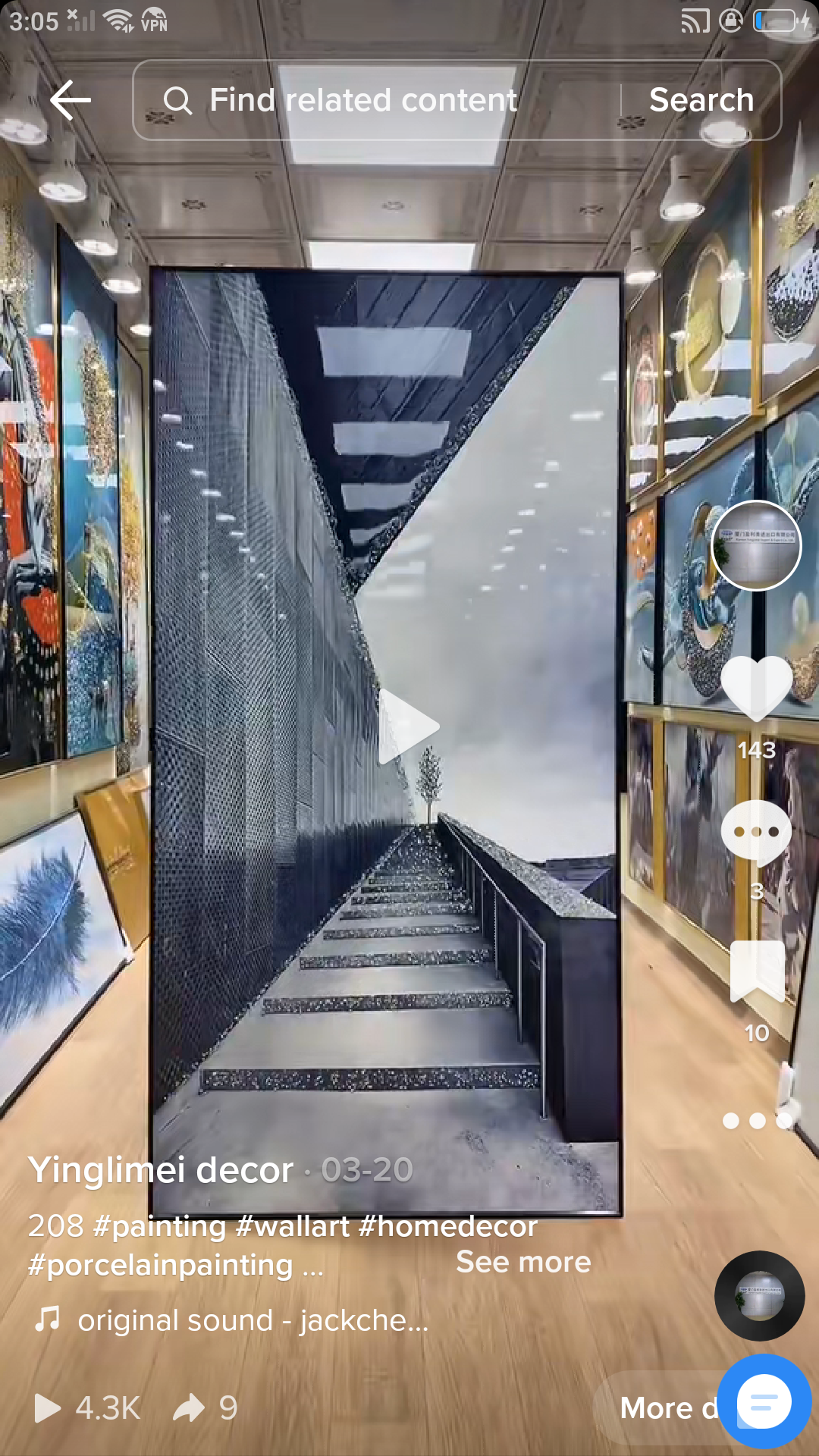 Modern abstract architectural space decoration beautiful painting.