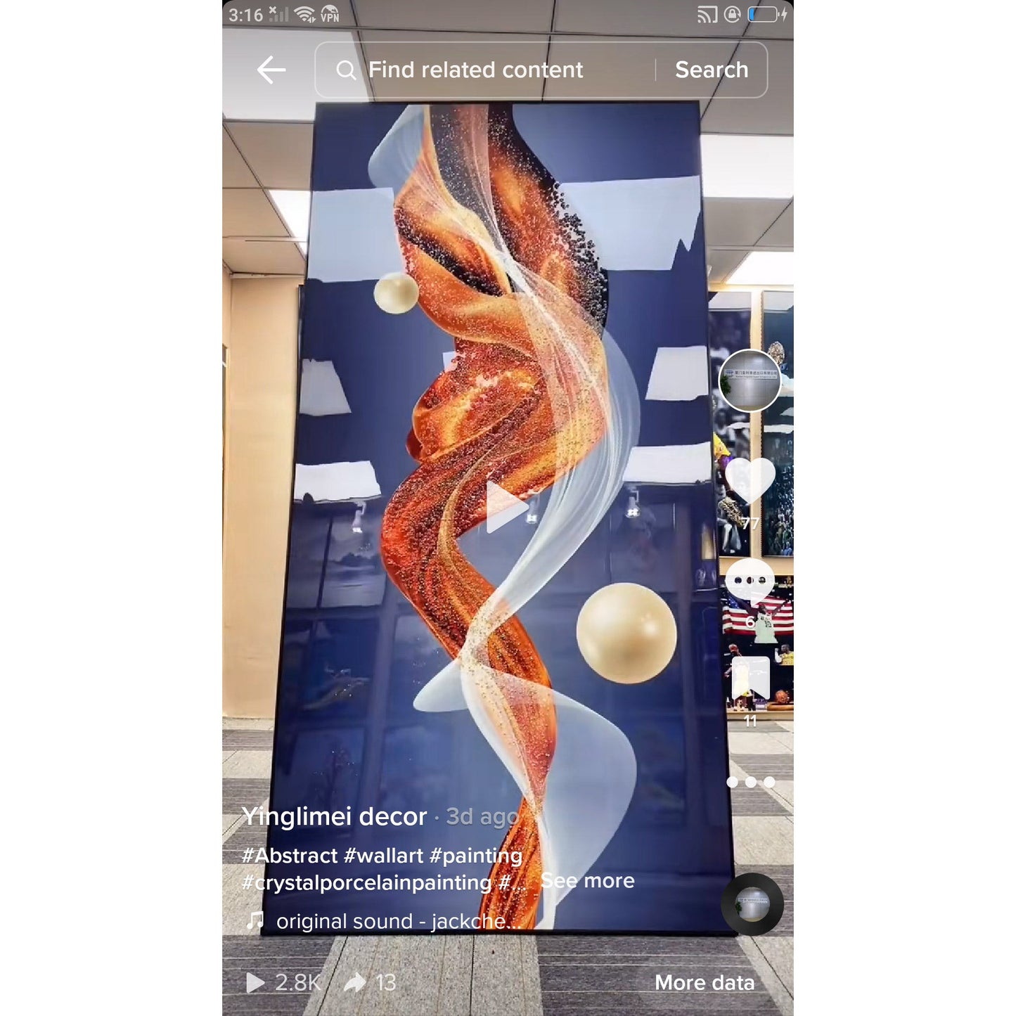 Abstract graphics Crystal Porcelain Wall Painting art