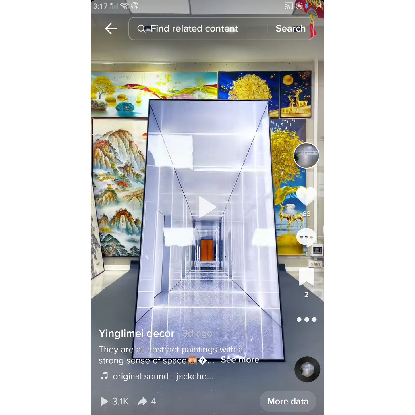 3D Space Gate Crystal Porcelain Decorative Painting art.