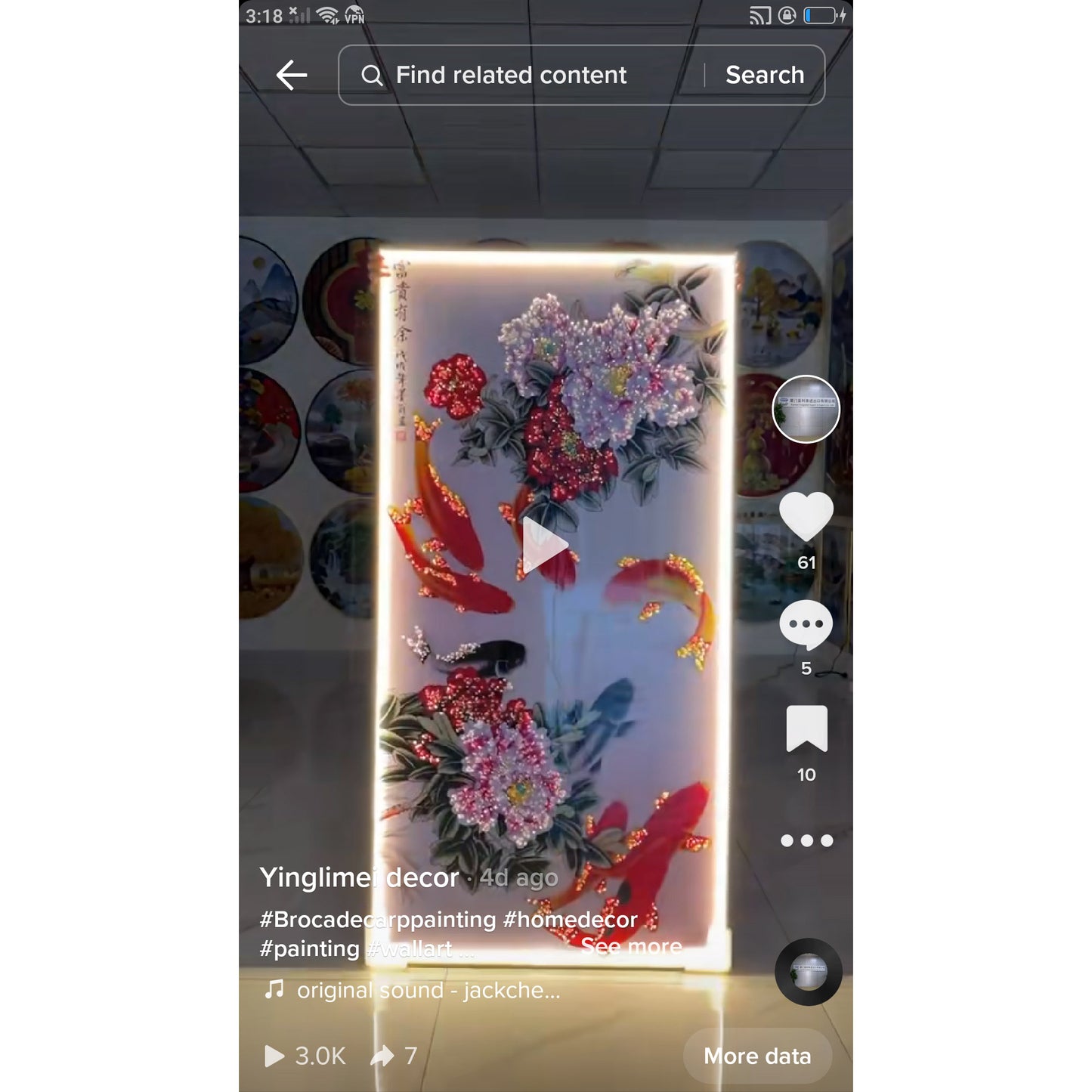 Auspicious fish school Crystal Porcelain Wall Painting