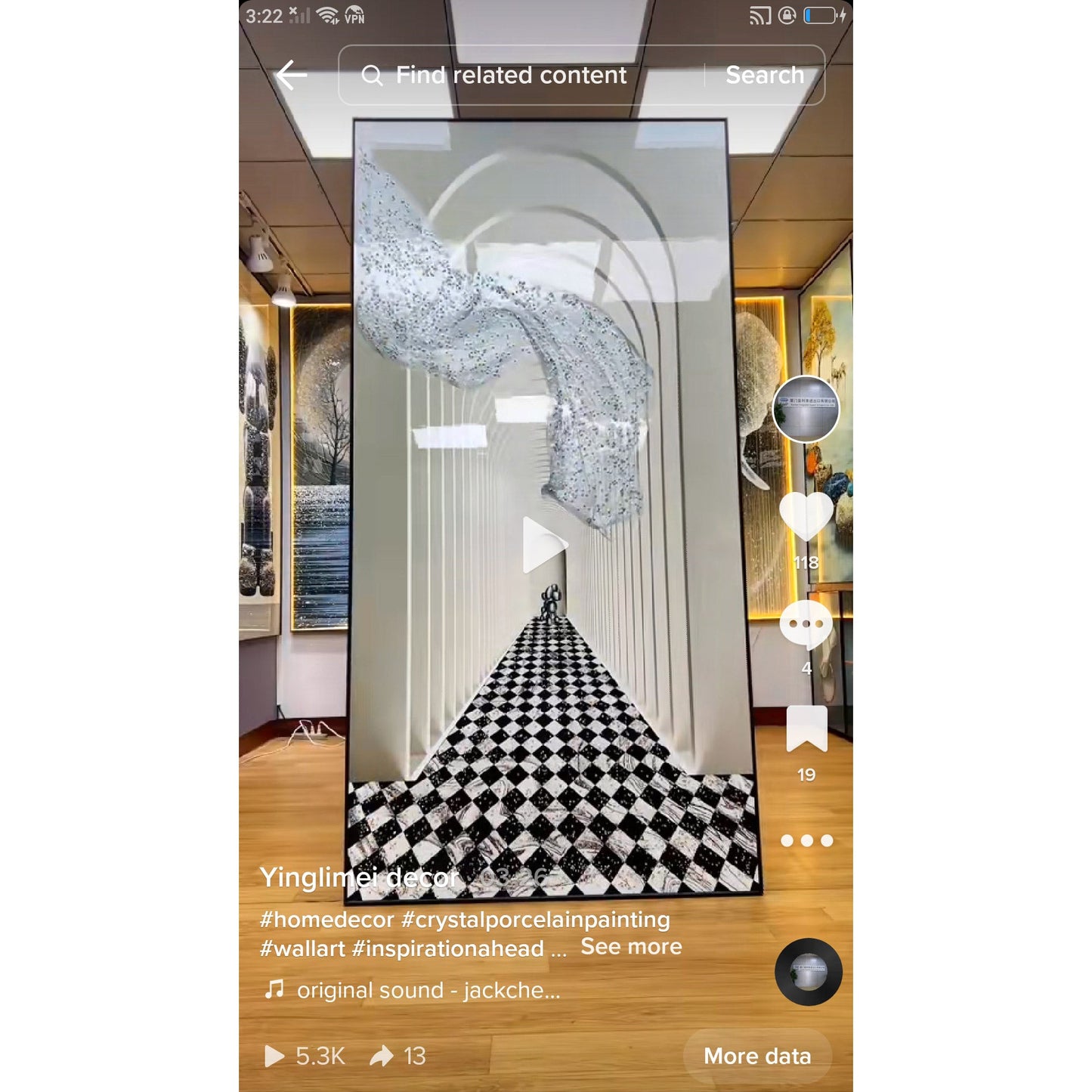 3D Space Gate Crystal Porcelain Wall decorative Painting