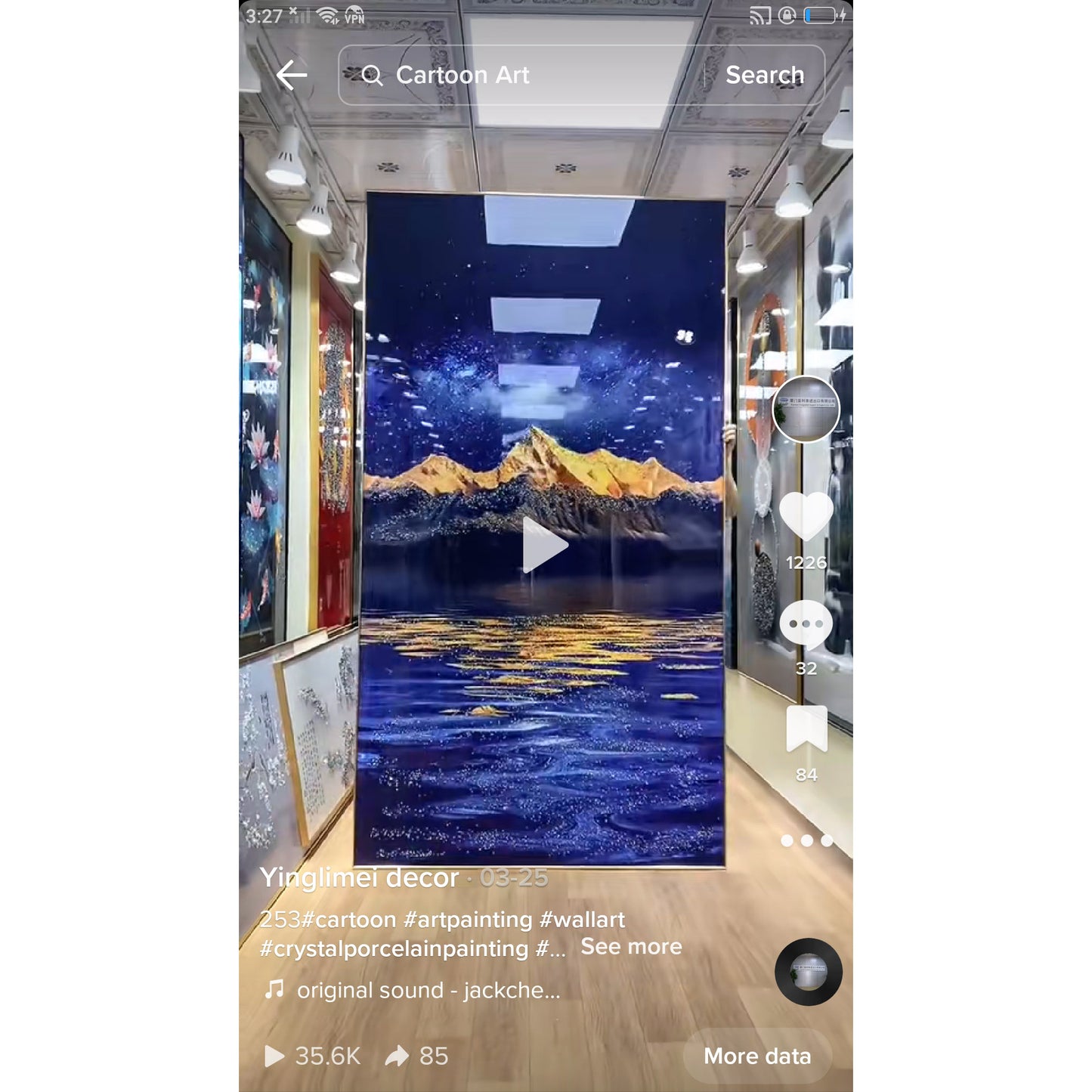 Exquisite Landscape Crystal Porcelain Wall Painting