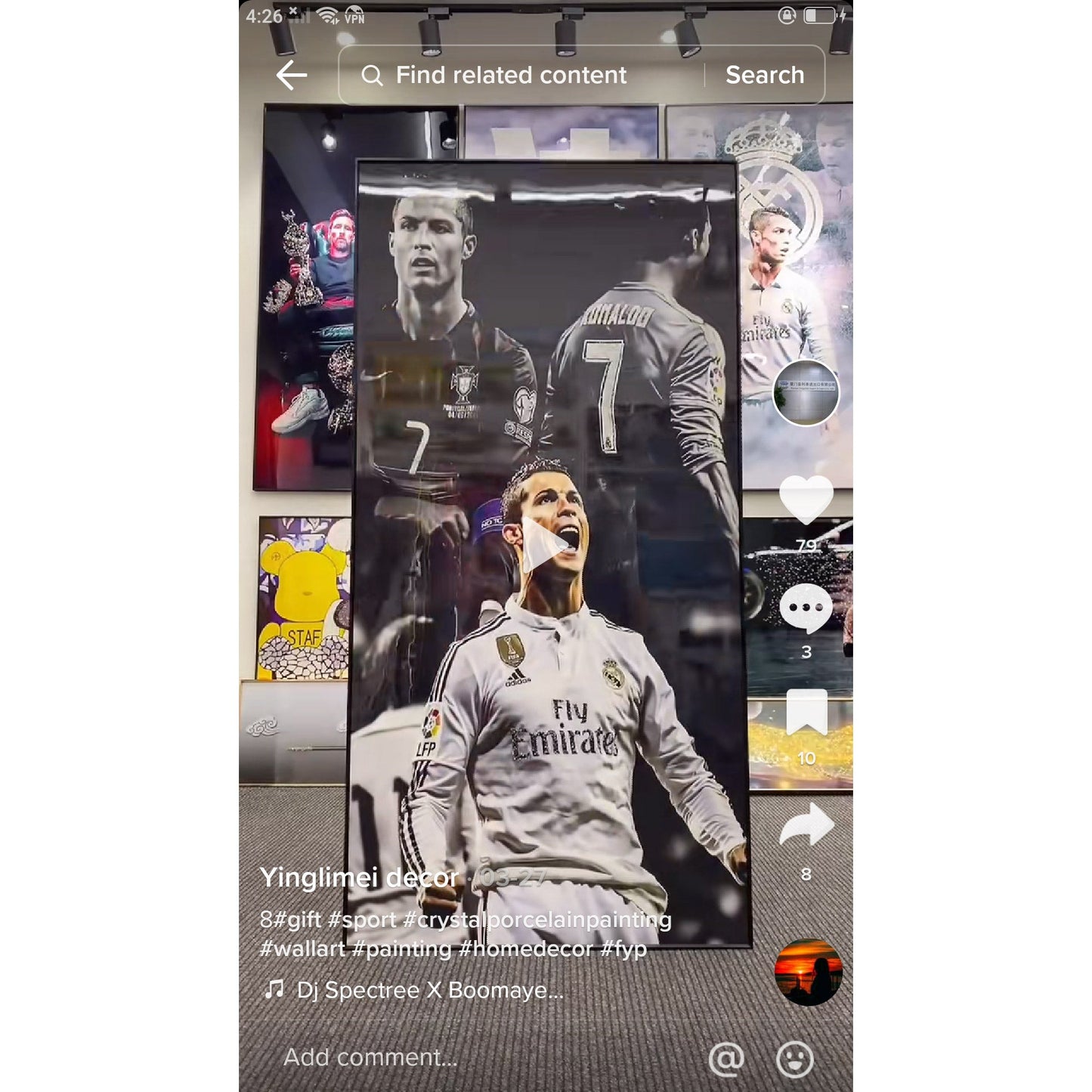 Sports Celebrity portrait Crystal Porcelain wall decorative Painting