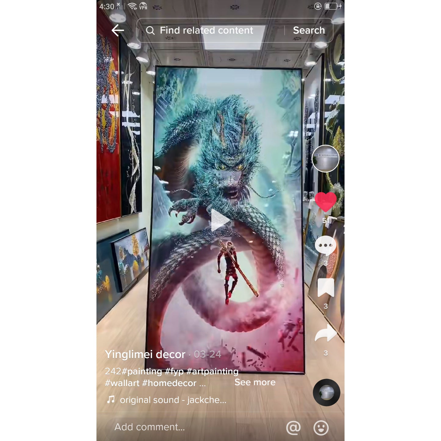 Abstract Dragon and Phoenix Crystal Porcelain decorative wall painting