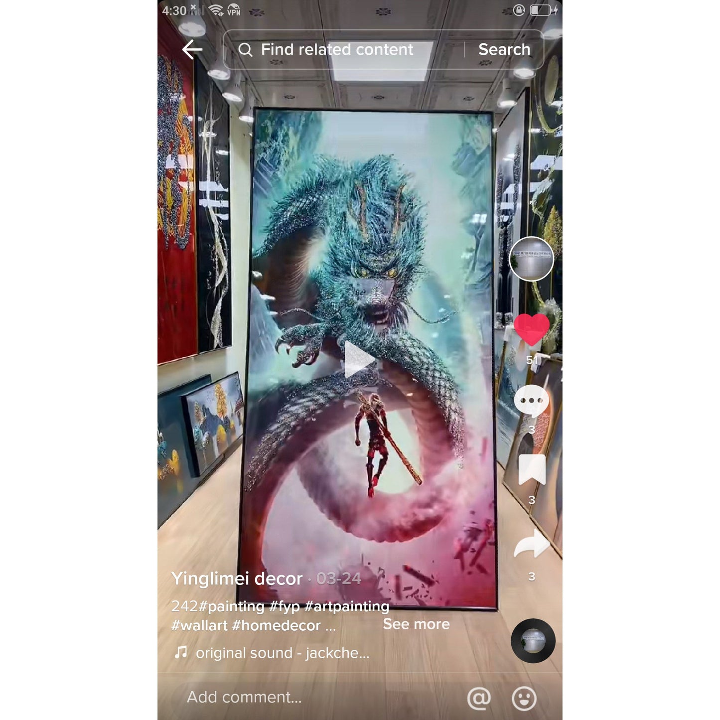 Abstract Dragon and Phoenix Crystal Porcelain Decorative wall painting