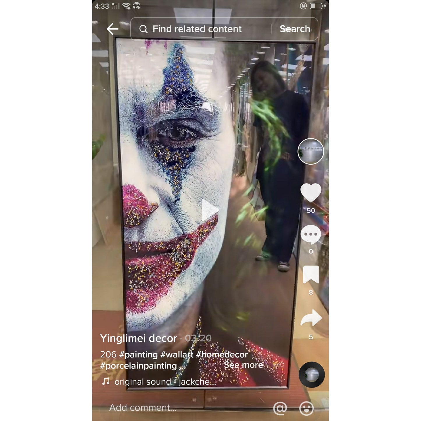 Human Portrait Crystal Porcelain wall decorative Painting