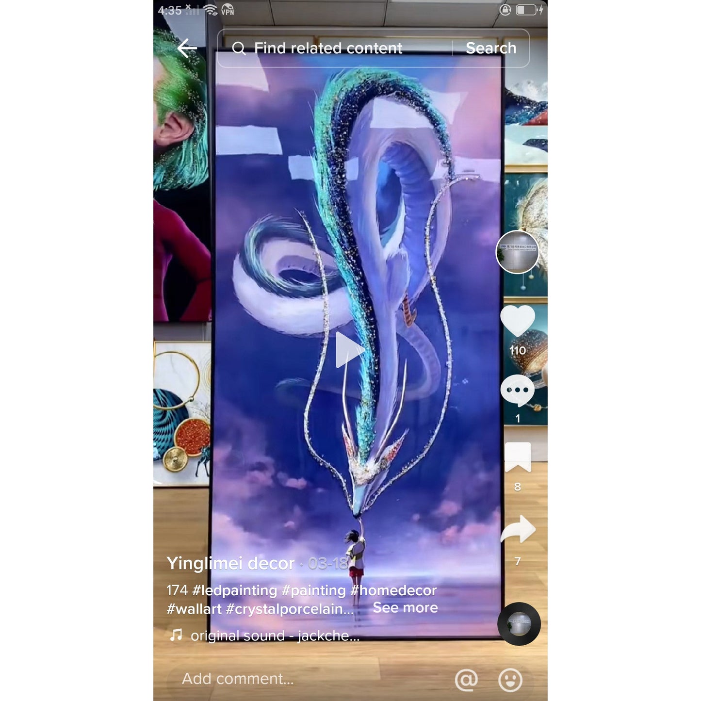 Abstract Dragon and Phoenix Crystal Porcelain Decorative wall painting