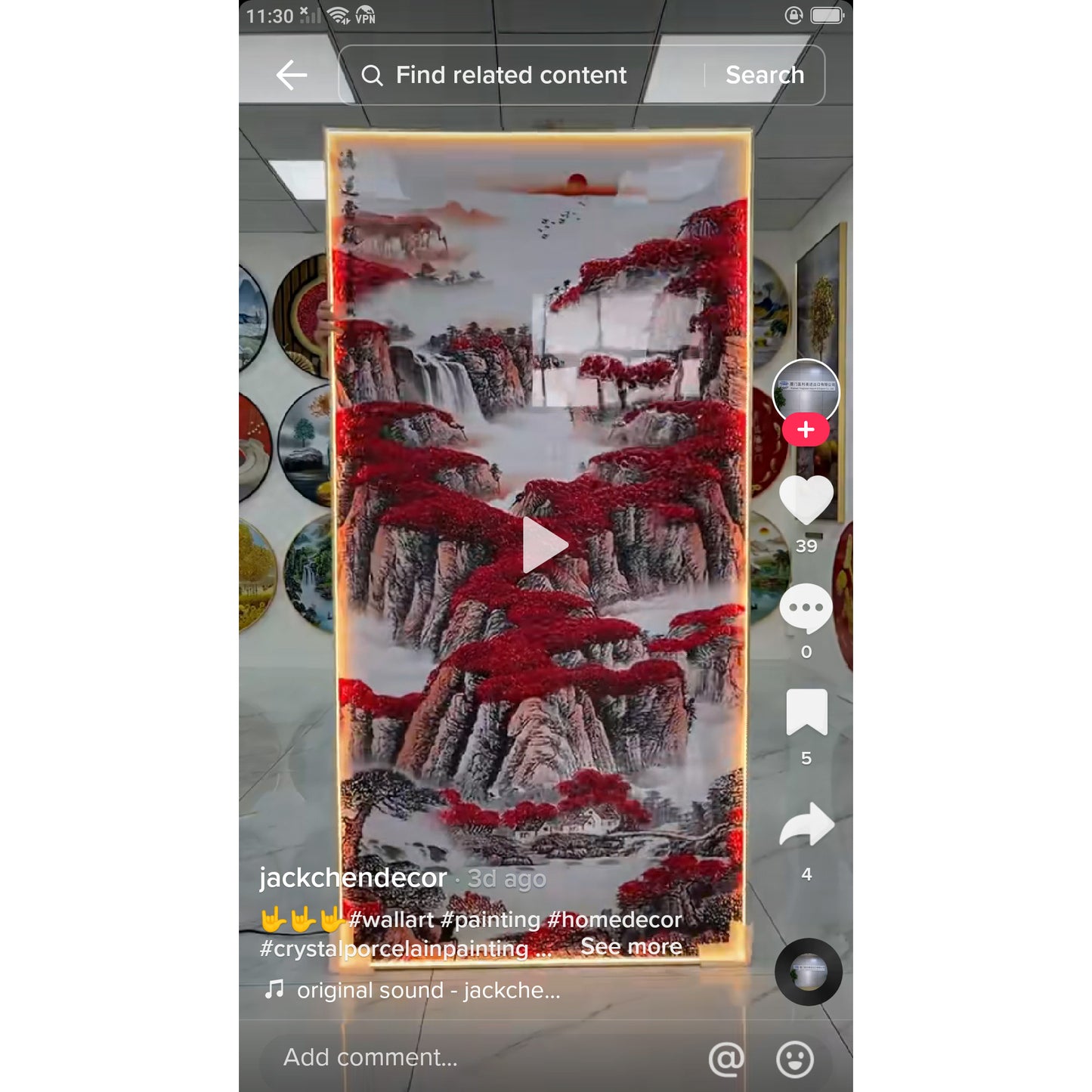 Exquisite Landscape Crystal Porcelain Decorative wallart.
